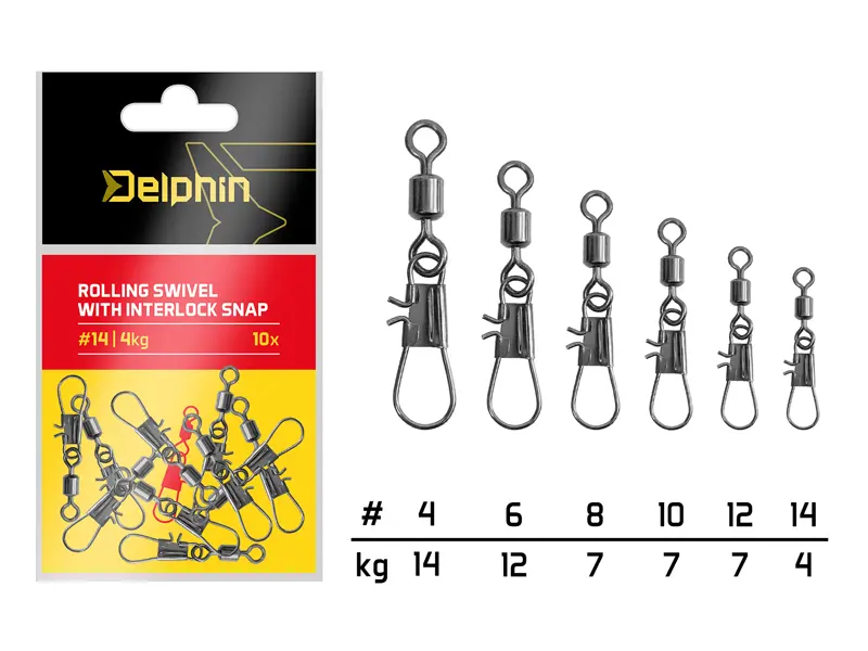 Vârtej cu clichet de interblocare / 10 buc #4/14kg