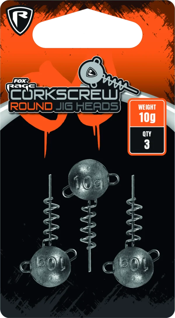 Fox Rage Corkscrew Round Jig Heads 5g 3pcs 25g. - imagine 2