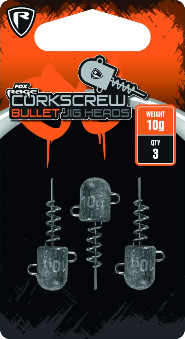 Fox Rage Corkscrew Bullet Jig Heads 5g 3pcs 25g. - imagine 2