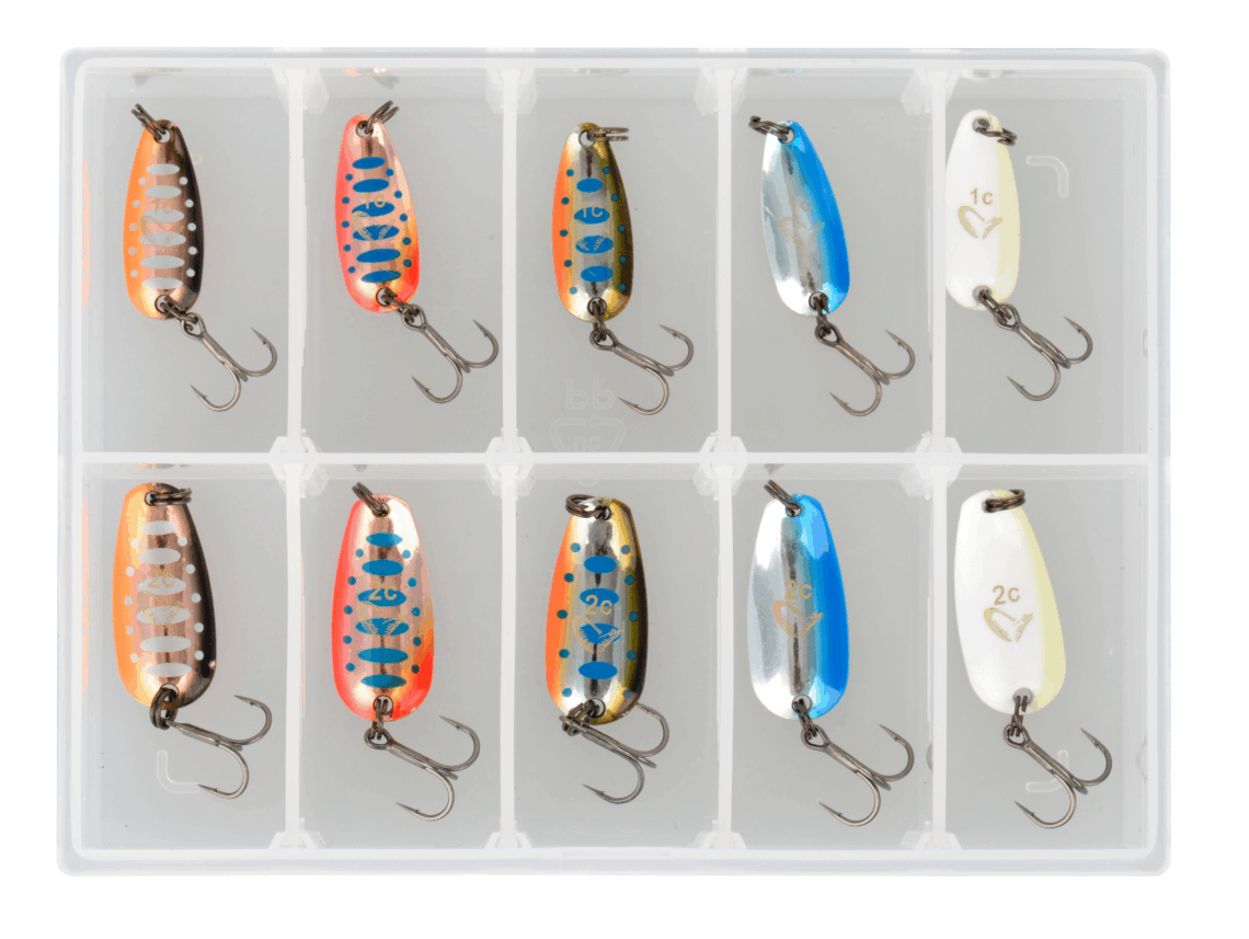 Lingurita Oscilanta Savage Gear NAILS MICRO SPOON KIT 1 1c AND 2 S 10PCS