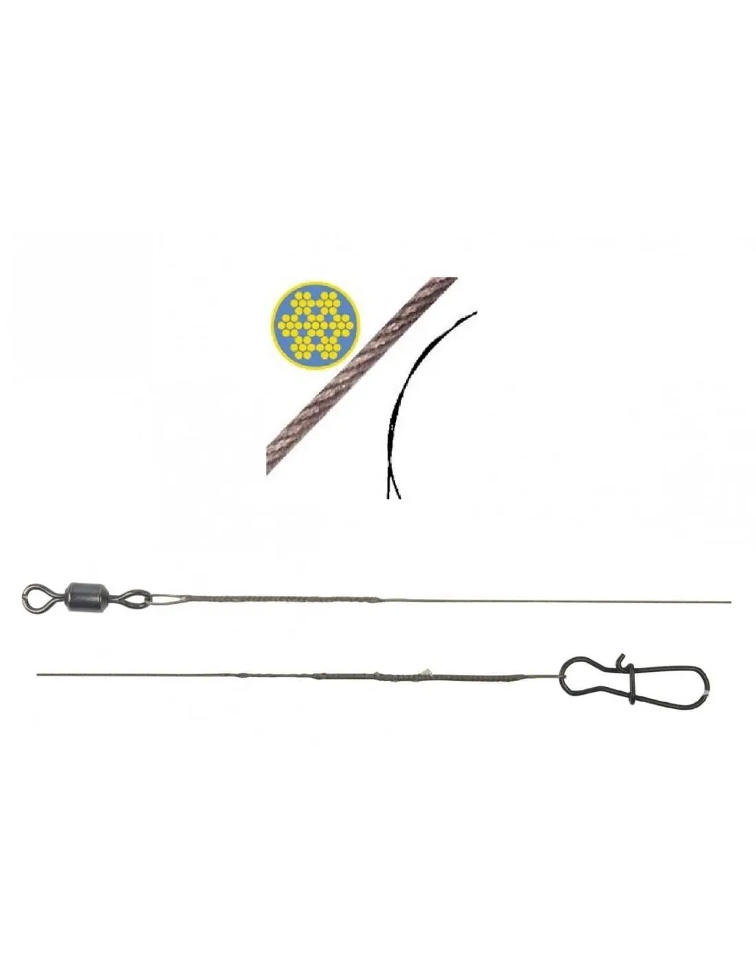 Supraflex - Struna Din 7x7 Fire De Otel + Agrafa Rapida + Vartej 5 0cm 9kg (3buc)