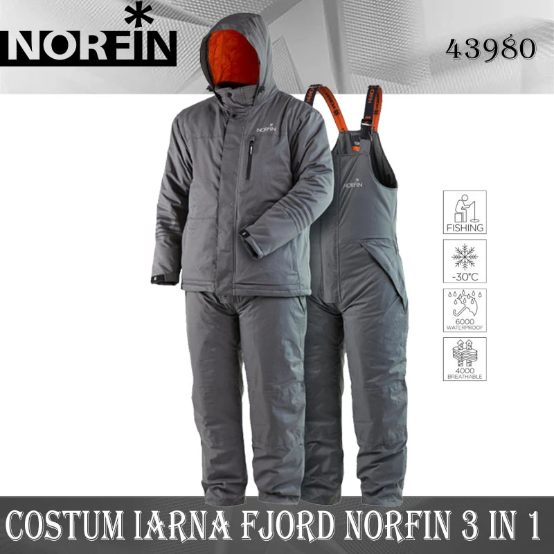 Costum de pescuit de iarna 3-in-1 Norfin Fjord Marime M