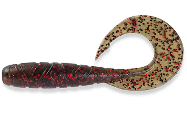 FishUp Mighty Grub 13.3cm #045 Green Pumpkin Red & Black 13.3cm #045 Green Pumpkin Red & Black