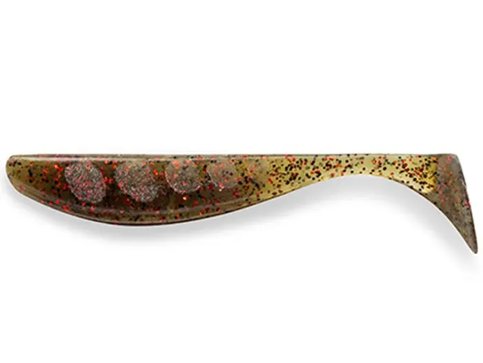 FishUp Wizzle Shad 5cm #045 Green Pumpkin Red and Black 5cm #045 Green Pumpkin Red and Black