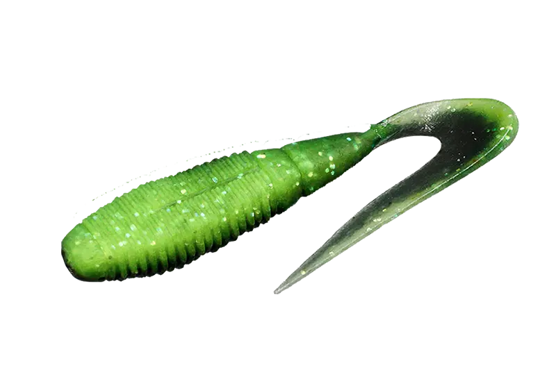 Jackall Shad Rhythm Grub 2,4inch Chartreuse Back Black 4buc/Pl