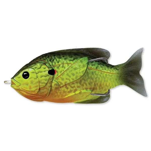 Live Target Hollow Body Sunfish Walking Bait 7,5cm/12g Floating Florescent/Pump