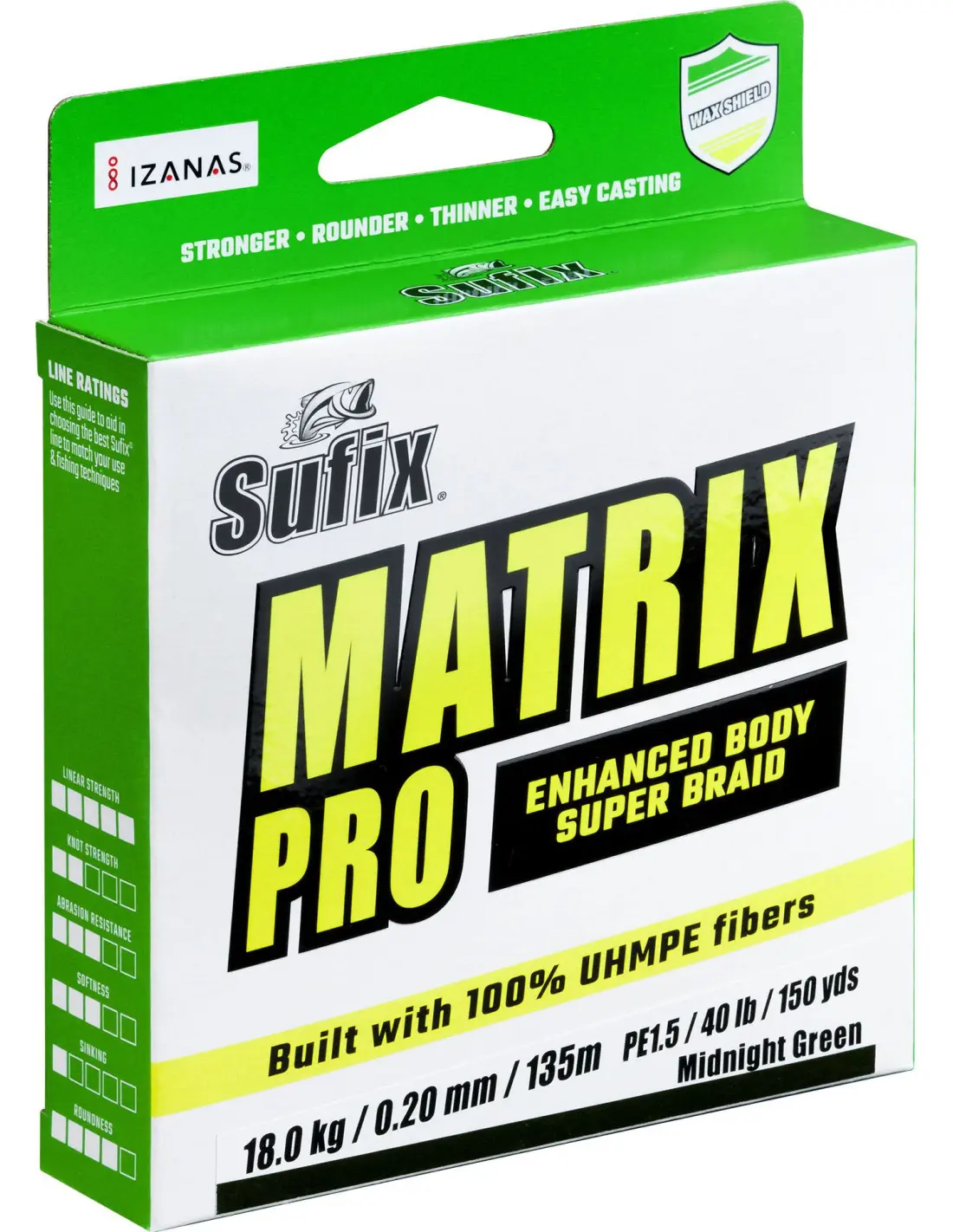 Sufix Matrix Pro 135m 0.10mm/5.0kg/11lb/mid.green