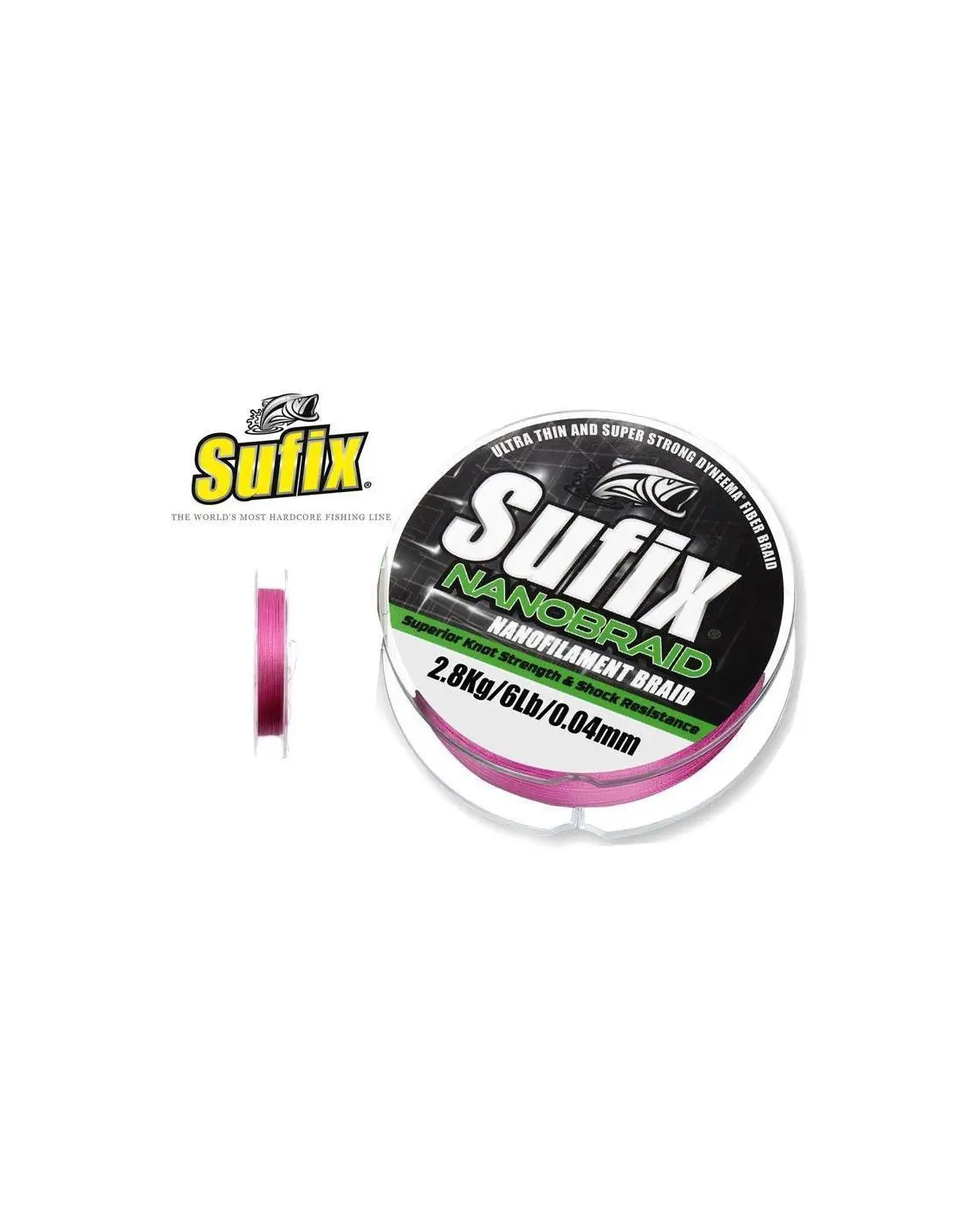 Sufix Nano Braid 100m 0.12mm/7.3kg/16lb/pink